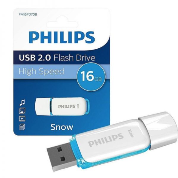 PENDRIVE PHILIPS 16GB USB 2.0 DRIVE SNOW