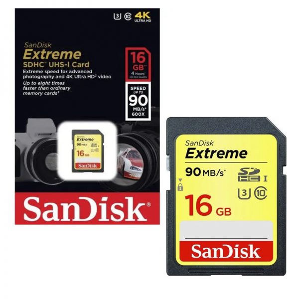 TARJETA DE MEMORIA SANDISK EXTREME SD 16GB 90 Mb/s