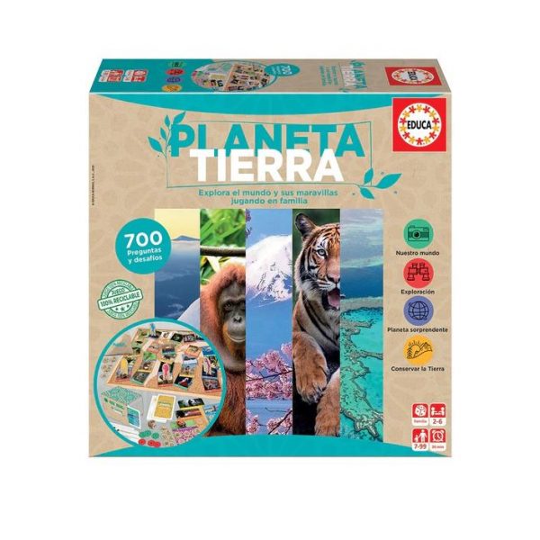 JUEGO FAMILIAR EDUCA PLANETA TIERRA 700 PREGUNTAS Y DESAFÍOS